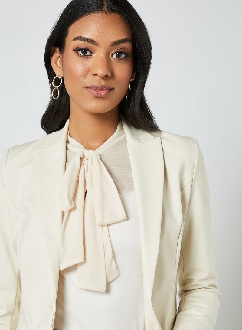 SIVVI for HANIYA Tie-Up Neck Blouse Beige - Image 4