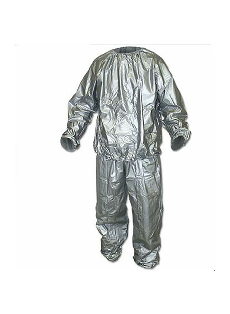 2-Piece Pvc Sauna Suit Outfit With Elastic Waist Set