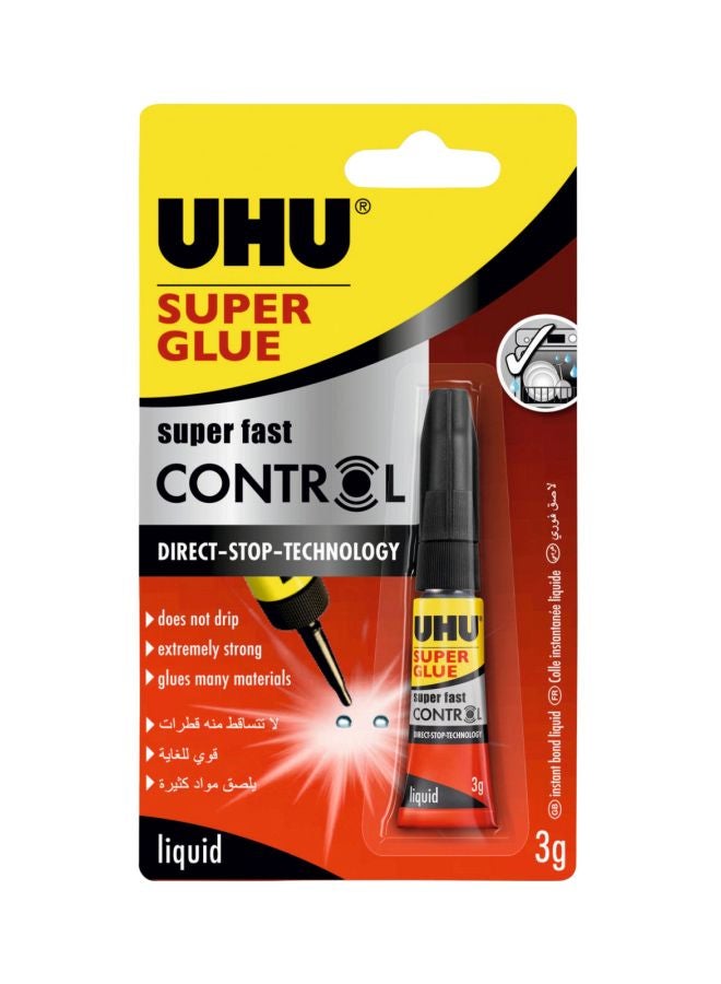 UHU Super Fast Control Glue, 3g Yellow/Black/Red - Image 2