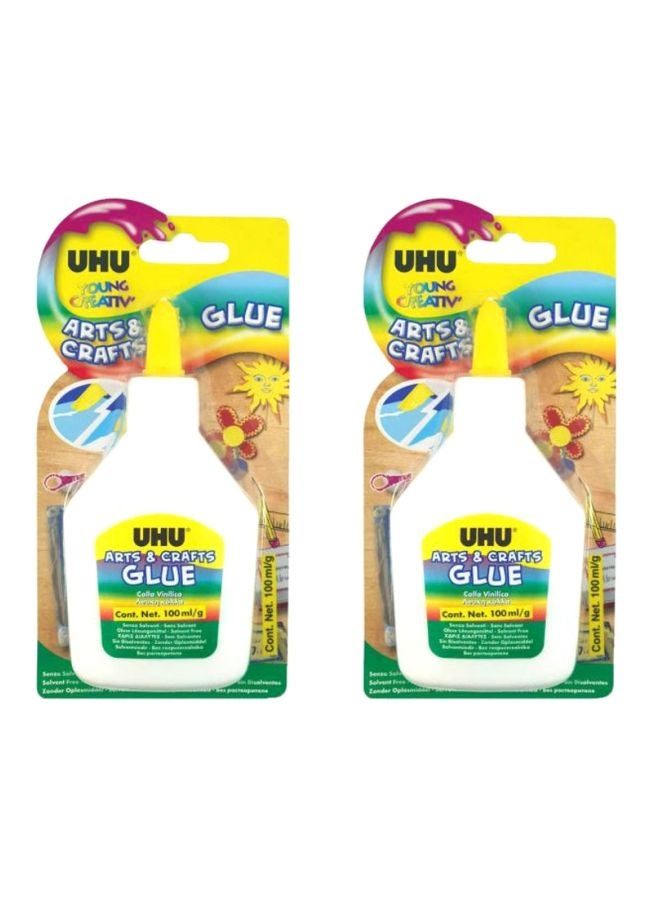 يو إتش يو طقم من عبوتي صمغ للفنون والحرف اليدوية أبيض/أصفر/أخضر - Image 1