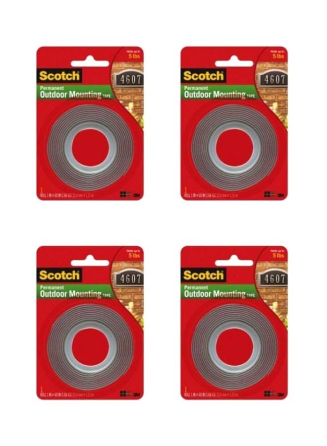 Scotch  4-Piece Scotch Exterior Mounting Tape Red  - Image 1