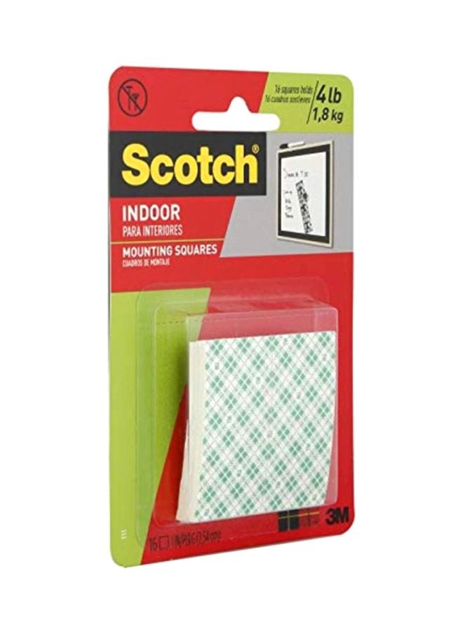 Scotch  Pack Of 16 Scotch Mounting Squares White/Green - Image 1
