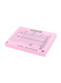 FIS 100-Piece Employee Wages Card Pink/Black 