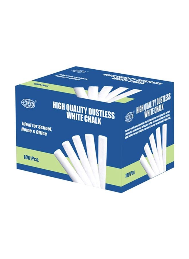 FIS 100-Piece Dustless Chalk Box White - Image 2