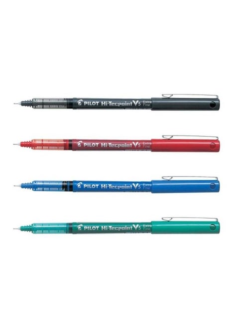 4-Piece V5 Hi-Tech Point Mechanical Pencil Red/Black/Green