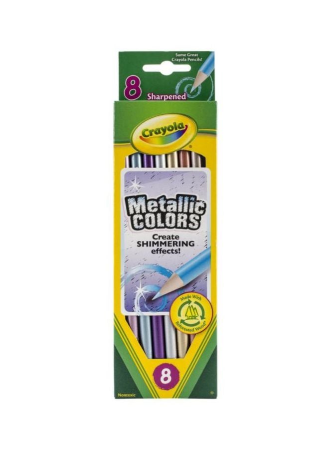Crayola 8-Piece Metallic Colored Pencil Green/Yellow/Purple - Image 2