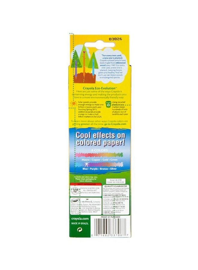 Crayola 8-Piece Metallic Colored Pencil Green/Yellow/Purple - Image 3
