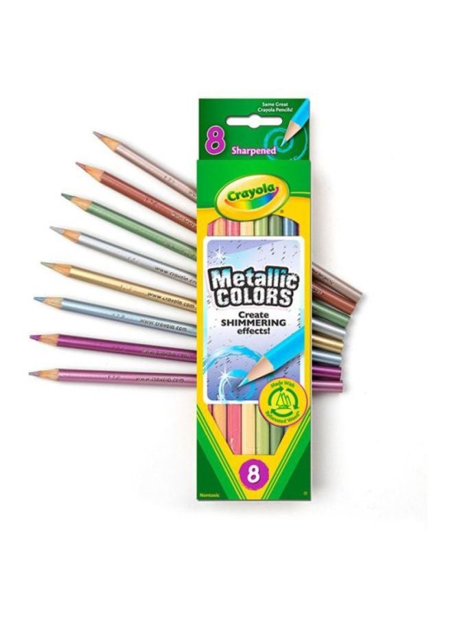 Crayola 8-Piece Metallic Colored Pencil Green/Yellow/Purple - Image 4