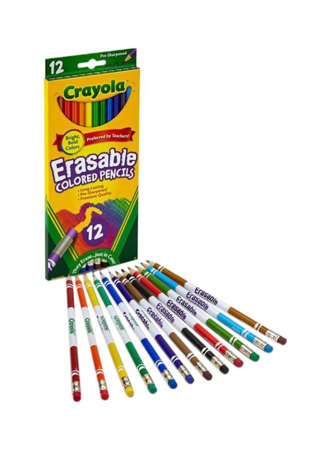 Crayola 12-Piece Erasable Colored Pencils Red/Yellow/Blue  - Image 1