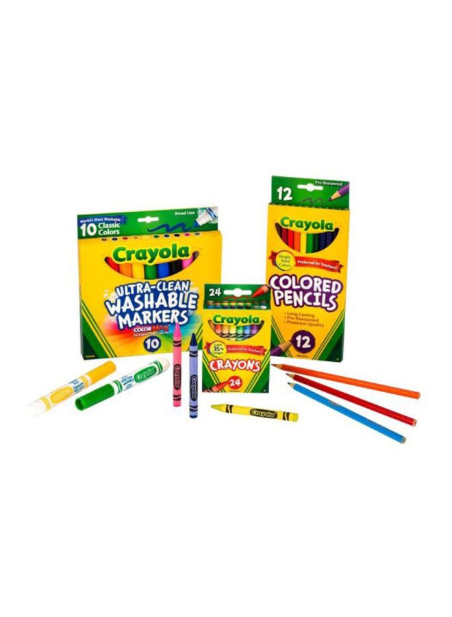 كرايولا مجموعة أقلام تلوين من 12 قطعة طراز 04-0367 أخضر/أصفر/أزرق/أحمر