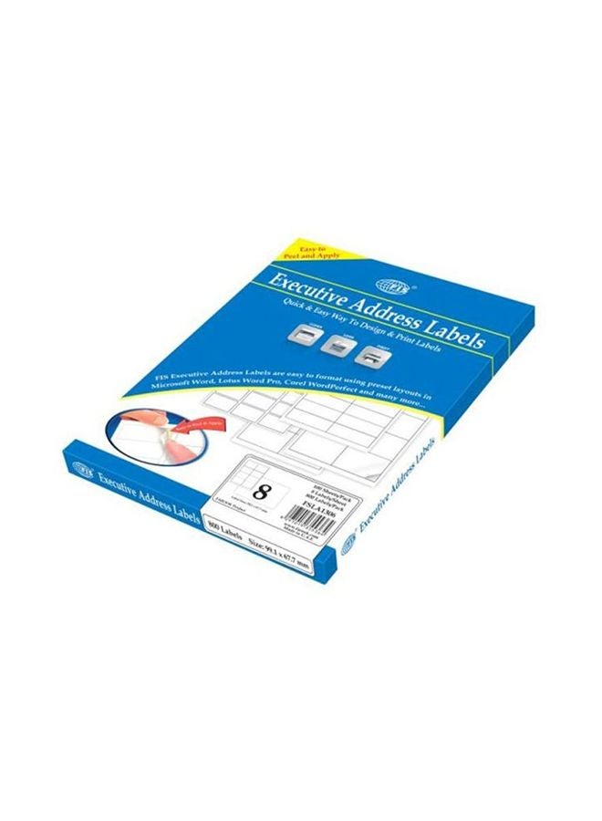 FIS 100-Piece Executive Address Label White - Image 1