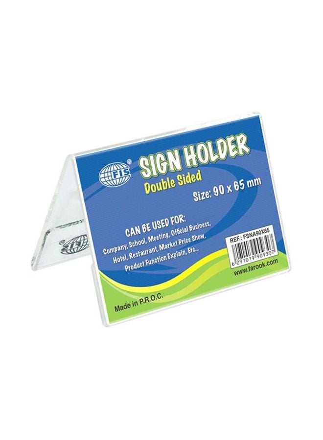 إف اي أس  حامل لافتات مزدوج الجانب بشكل حرف A شفاف