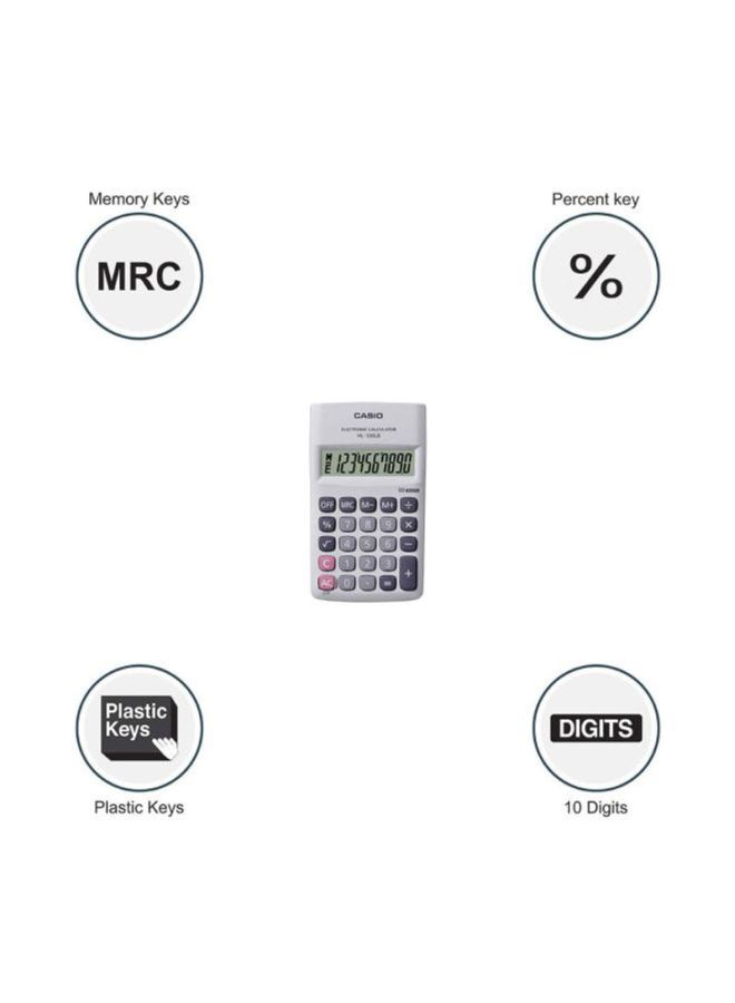 CASIO - HL-100LB 10-Digit Basic Calculator White - Image 1