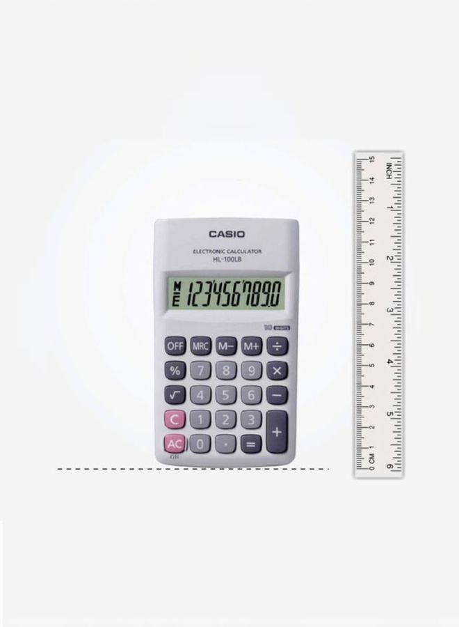 CASIO - HL-100LB 10-Digit Basic Calculator White - Image 1