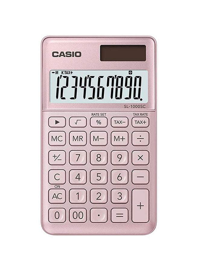 CASIO - Portable Basic Calculator SL-1000SC-PK-N-DP Pink - Image 1