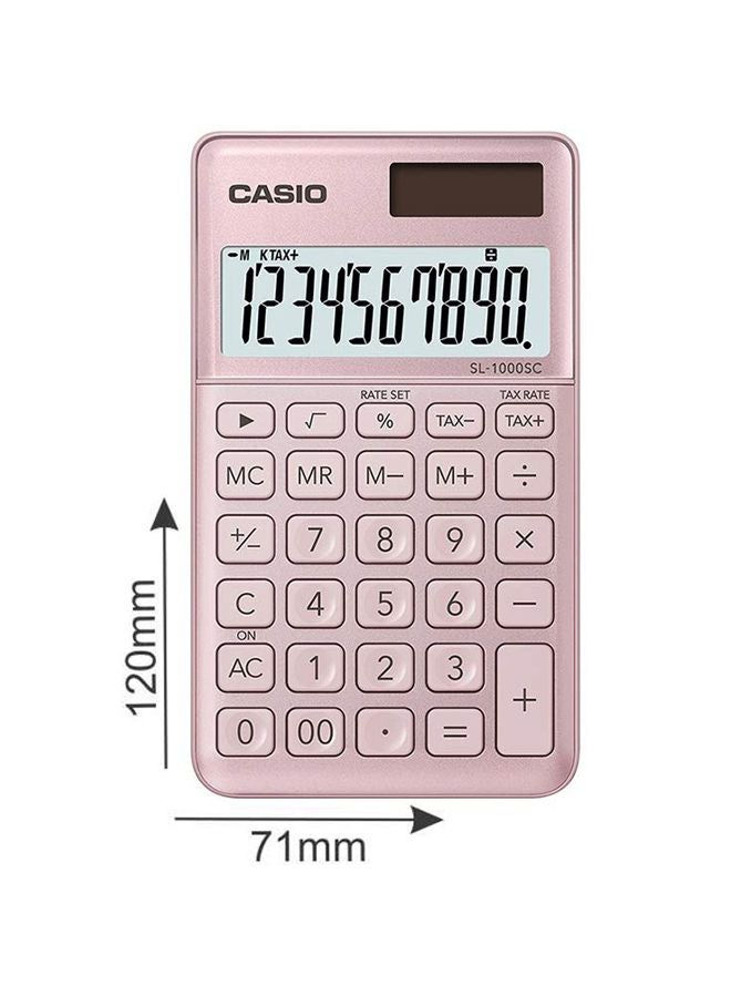 CASIO - Portable Basic Calculator SL-1000SC-PK-N-DP Pink - Image 1