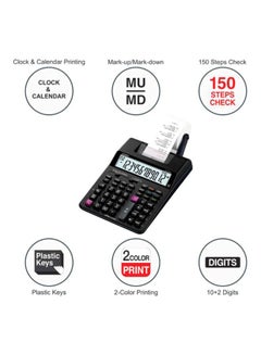 CASIO 12-Digit Printing Calculator Black/White/Pink  - Image 3