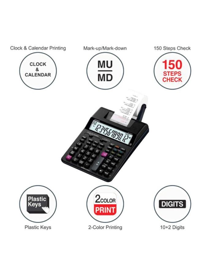CASIO 12-Digit Printing Calculator Black/White/Pink  - Image 3