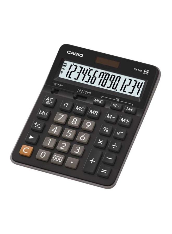CASIO - 14-Digit Basic Calculator Black/Grey - Image 1