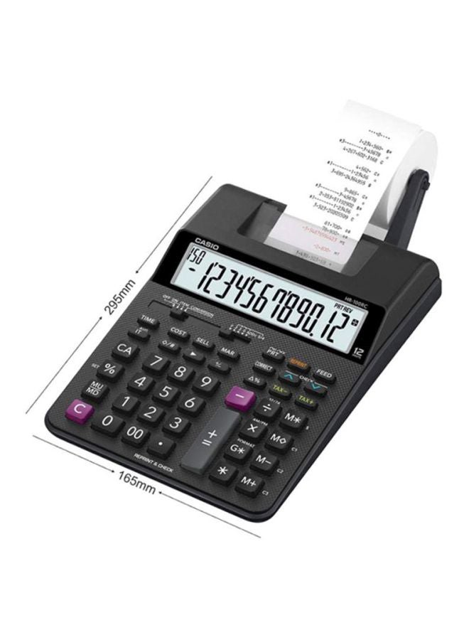 CASIO 12-Digit Printing Calculator Black/White/Pink  - Image 4