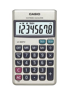 CASIO Portable Calculator With Metal Faceplate LC-403TV-W-DP Silver 