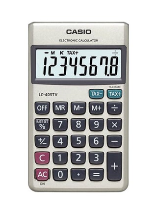 Portable Calculator With Metal Faceplate LC-403TV-W-DP Silver - v1615914745/N34023796A_1