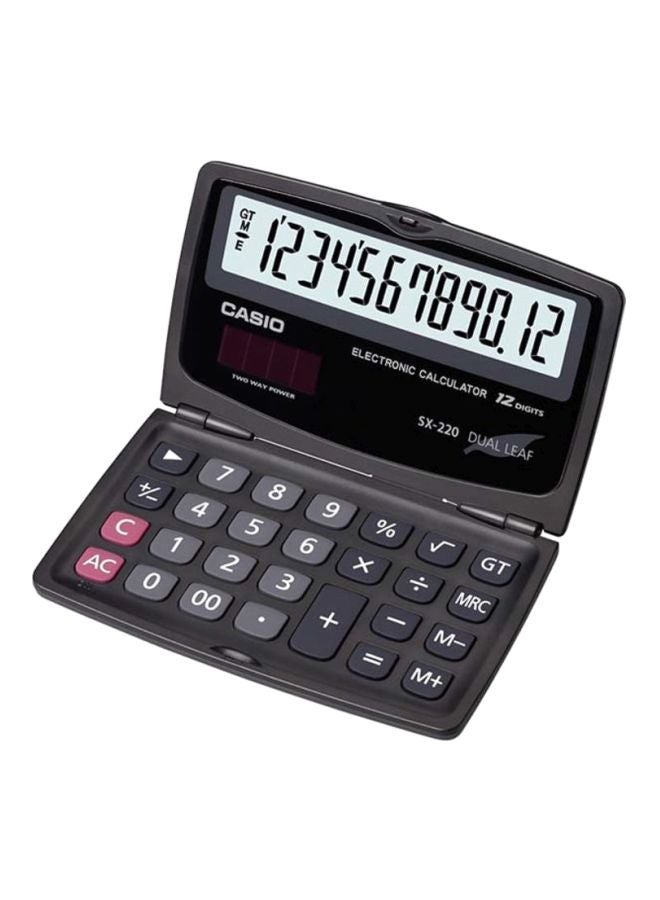 CASIO - 12-Digit Dual Leaf Basic Calculator Black - Image 1