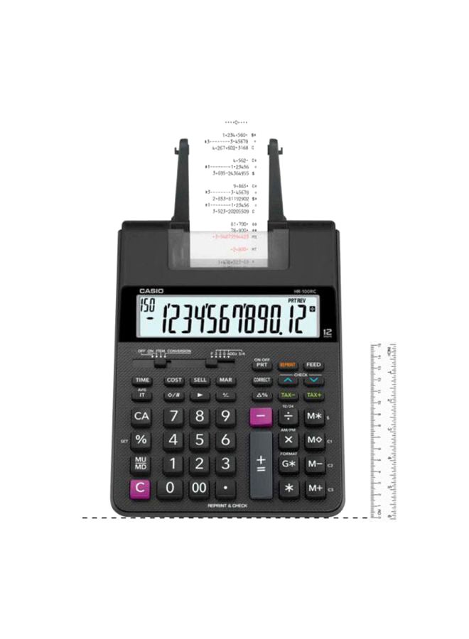 CASIO 12-Digit Printing Calculator Black/White/Pink  - Image 2