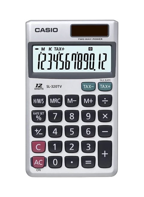 12-Digit Basic Calculator SL-320TV-W-DP Silver