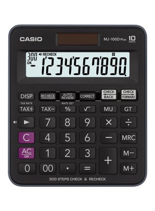 آلة حاسبة أساسية بشاشة سعة 10 أرقام طراز MJ-100DPLUS-WA-DPW أسود - v1615914747/N34023801A_1