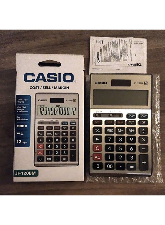 CASIO - 12-Digit Dual Power Calculator Silver - Image 1