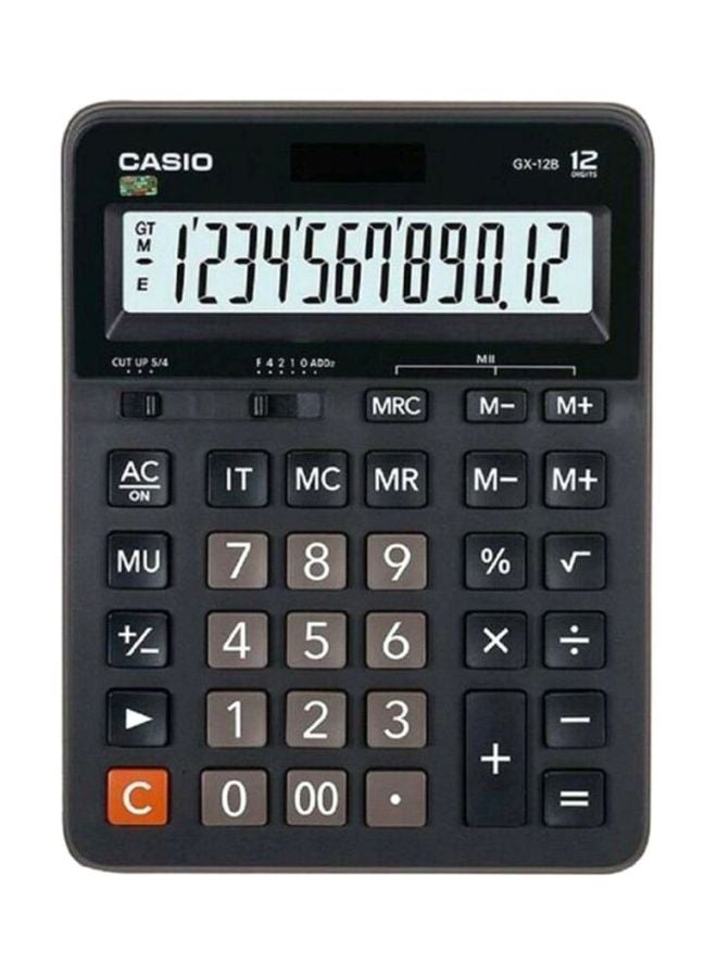 CASIO - GX12B-BK Desktop Calculator Black - Image 1