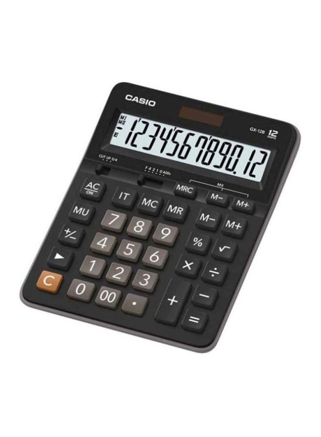CASIO - GX12B-BK Desktop Calculator Black - Image 1