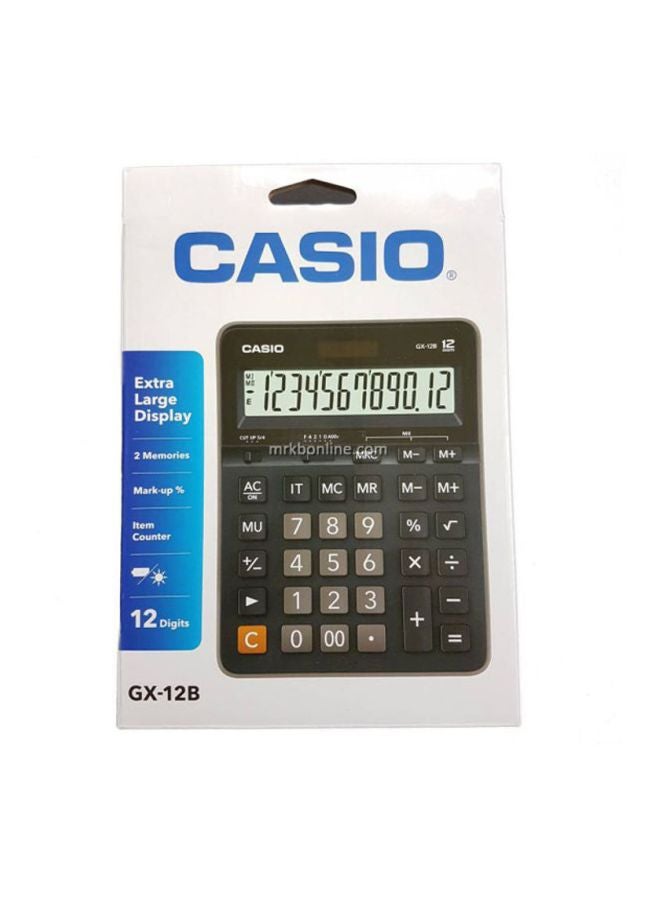 CASIO - GX12B-BK Desktop Calculator Black - Image 1