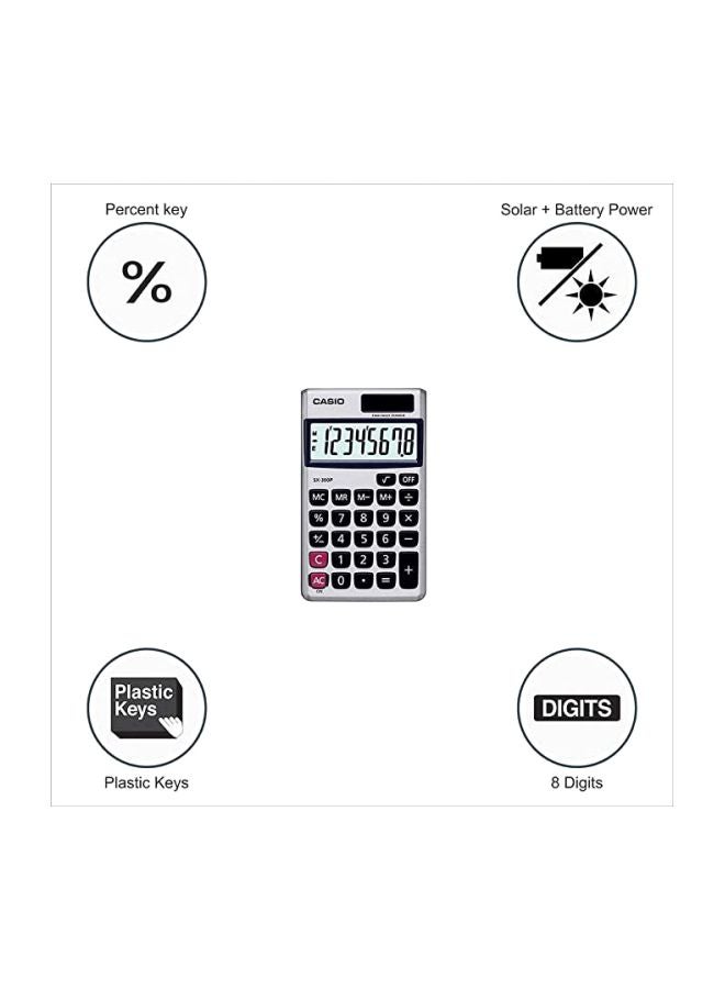 CASIO - Value Series 8-Digits Basic Calculator Silver/Black - Image 1