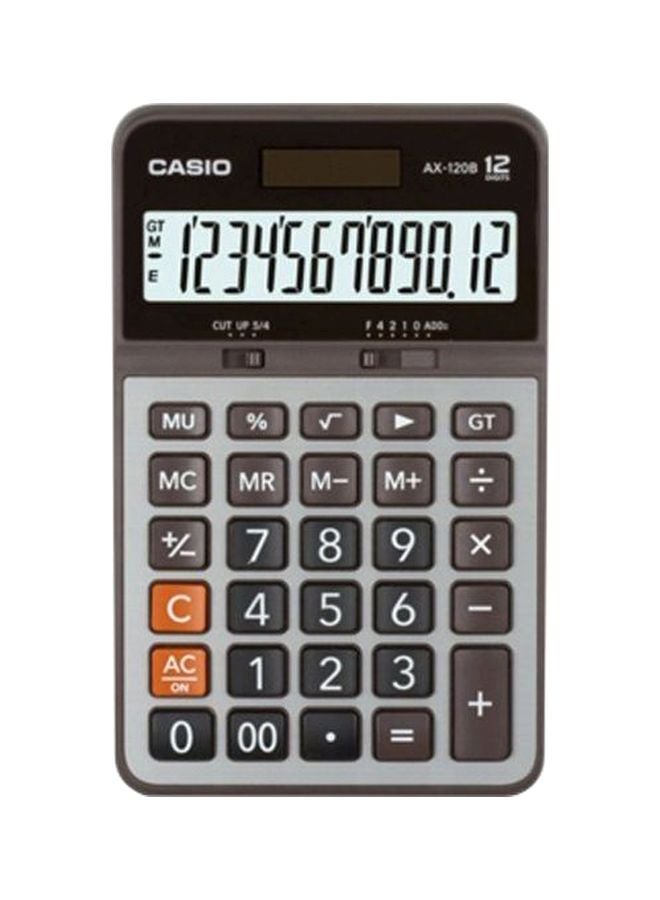 CASIO - 12-Digit Office Calculator AX-120B-W-DC Silver/Black - Image 1