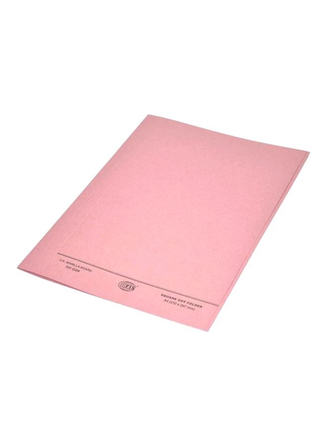 إف اي أس  طقم ملفات بقصة مربعة قياس A4 من 50 قطعة وردي - Image 1