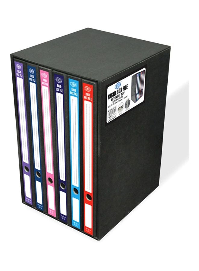 إف اي أس  طقم مجلد للملفات بتصميم صندوق صلب من 6 قطع أسود - Image 2