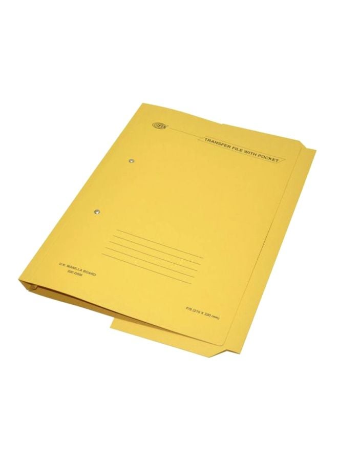 إف اي أس  طقم ملفات لنقل الأوراق مزودة بجيب مكون من 50 قطعة أصفر - Image 1