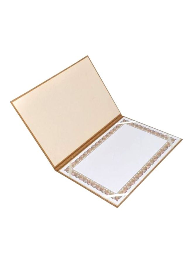 FIS A4 Single Sided Certificate Folder Brown/Gold - Image 2