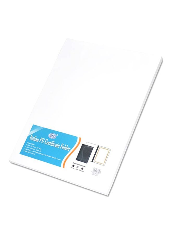 FIS A4 Certificate Folder Black/White - Image 3