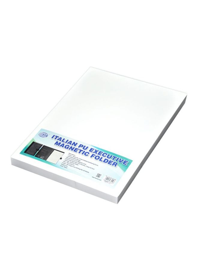 إف اي أس  حافظة ملفات إدارية مزودة بمغناطيس وجيب أسود/ أبيض - Image 3