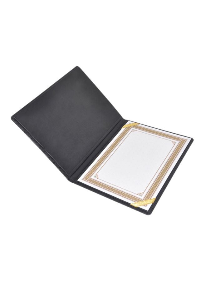 FIS 1-Side Padded Cover A4 Certificate Folder Black - Image 2