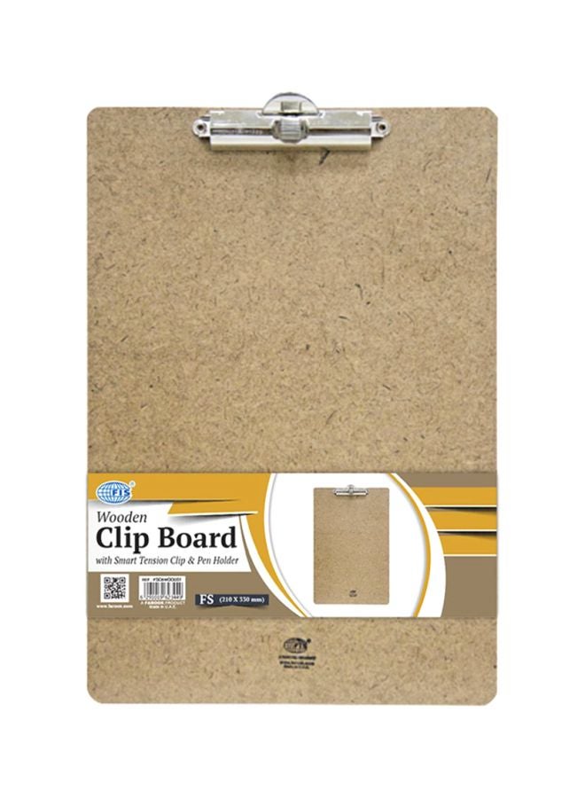 Clip Board With Pen Holder Brown/Silver
