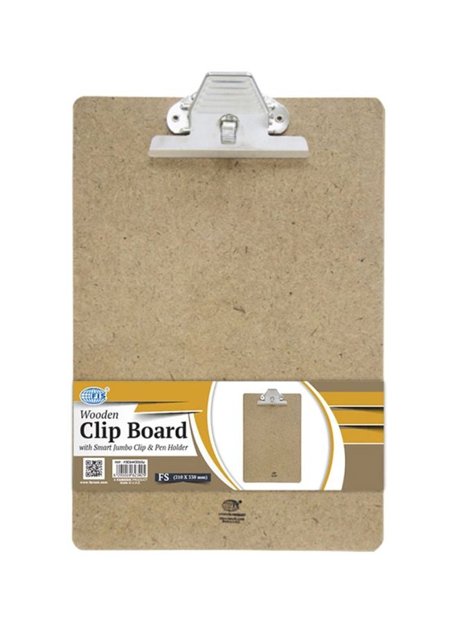 Clipboard With Pen Holder Brown/Silver