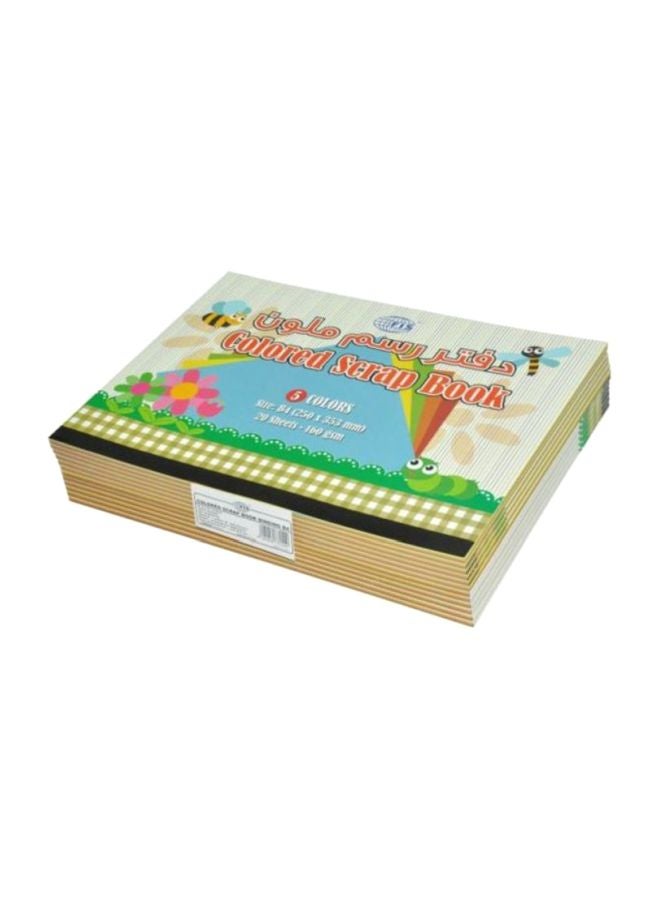 FIS 12-Piece B4 Coloured Scrap Book Set Blue/White/Beige