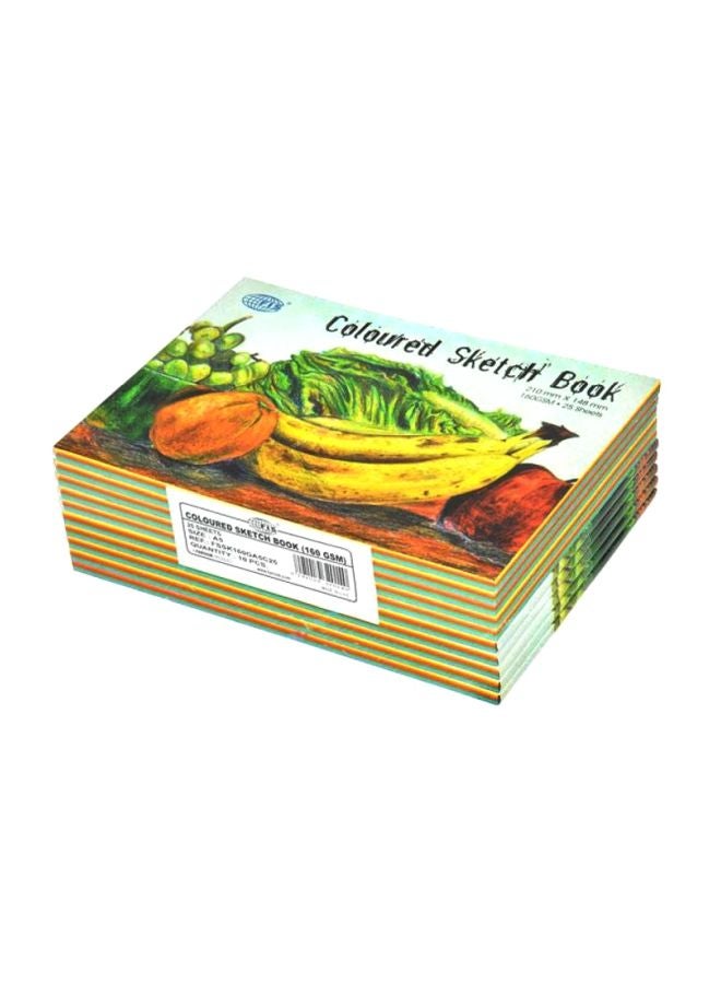 إف اي أس  مجموعة دفاتر رسم ملونة مقاس A5 من 10 قطع متعدد الألوان - Image 1