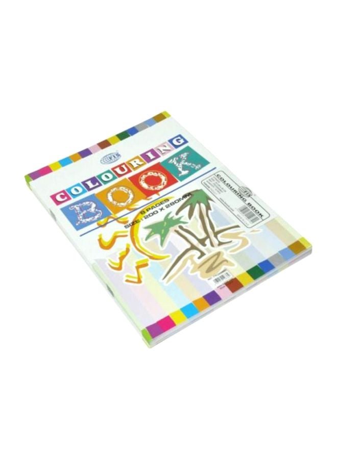 FIS 12-Piece Colouring Book Set White/Yellow/Red - Image 1