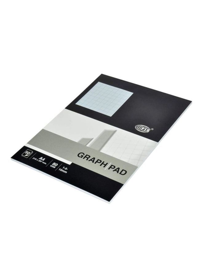 FIS - 10-Piece A4 Graph Pad Black/White - Image 1