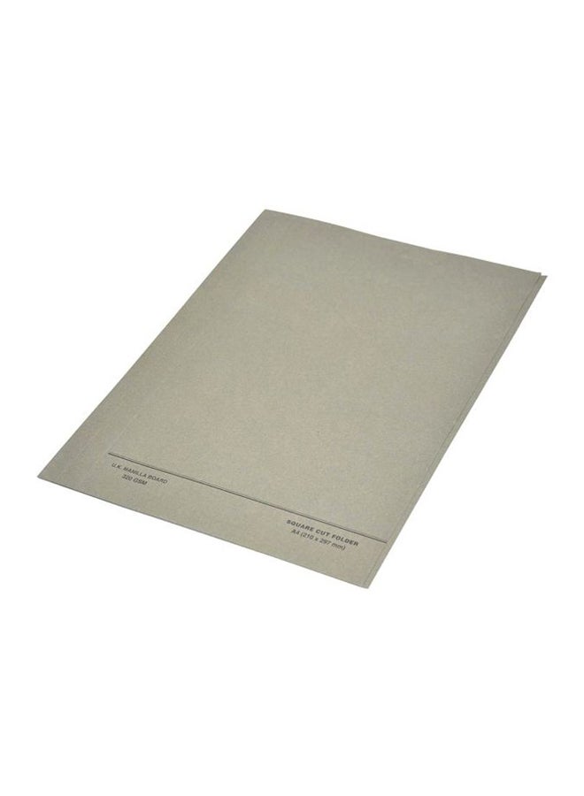 FIS - 50-Piece A4 Square Cut Folders Without Fastener Set Grey - Image 1